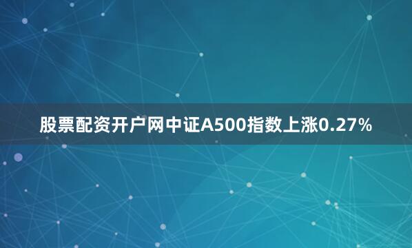 股票配资开户网中证A500指数上涨0.27%